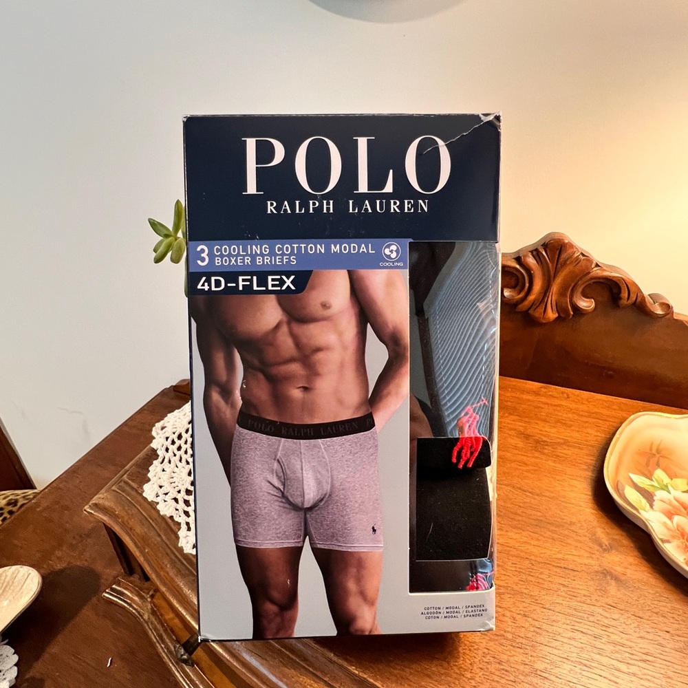 Polo by Ralph Lauren Men’s Boxer Brief 3-Pack - Black & Heather Gray & Navy